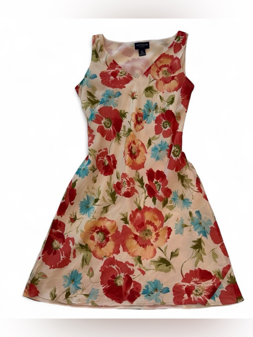 Ann Taylor Sleeveless Floral Silk Dress - Size 6P